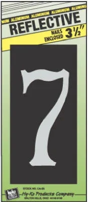 Hy-Ko 3-1/2 in. Reflective White Aluminum Number 7 Nail-On 1 pc. (Pack of 10)