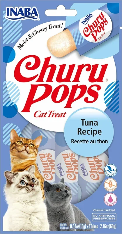 Inaba Churu Pops Cat Treats – Tuna – .54 Oz – 4 Pack – 6 Pack