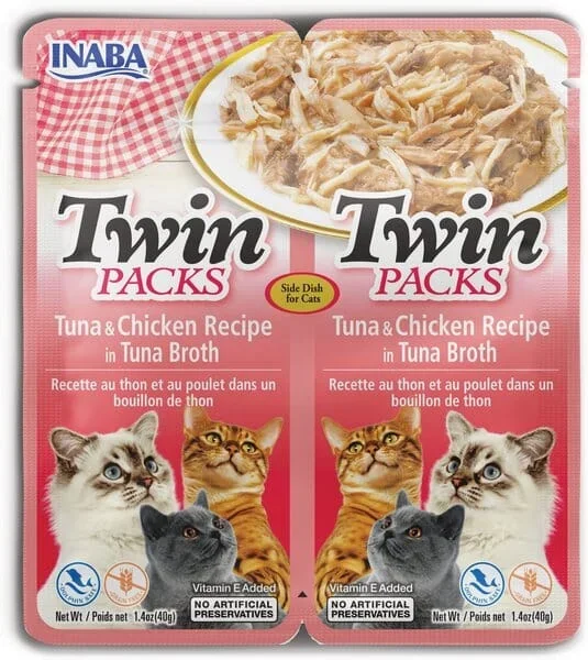 Inaba Tuna and Chicken with Broth Puree Cat Treats – 2.8 Oz – 2 Pack