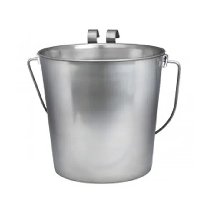 Indipets Heavy Duty Flat Sided Pails Hooks Contoured Handles Comfortable Lifting 1 Quart for Pets