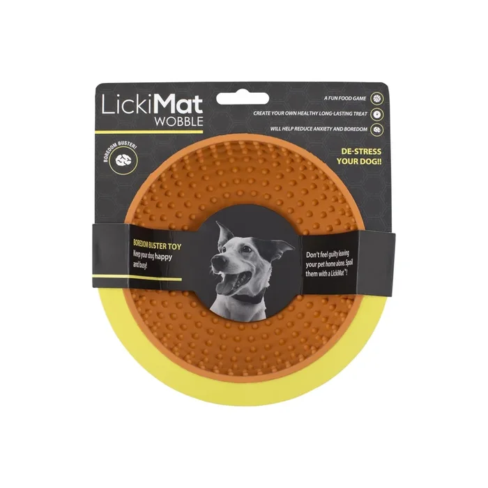 Innovative Pet Lickimat Wobble Slow Feeding Rubber Cat and Dog Bowl – Orange