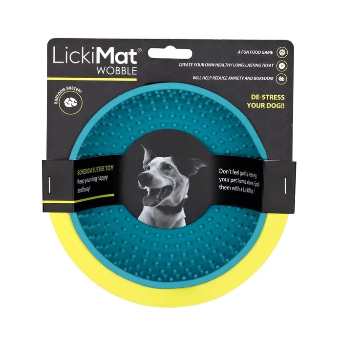 Innovative Pet Lickimat Wobble Slow Feeding Rubber Cat and Dog Bowl – Turquise