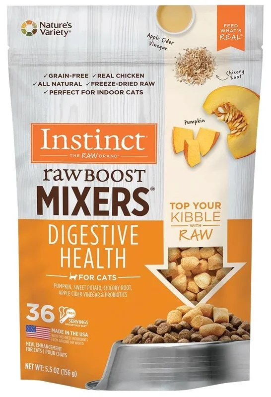 Instinct Digestive Health Raw Boost Mixers Freeze-Dried Cat Food Toppers – 5.5 Oz
