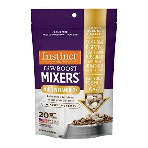 Instinct Raw Boost Mixers Energetic Health Adult 7+ Freeze-Dried Cat Food Toppers – 5.5 Oz