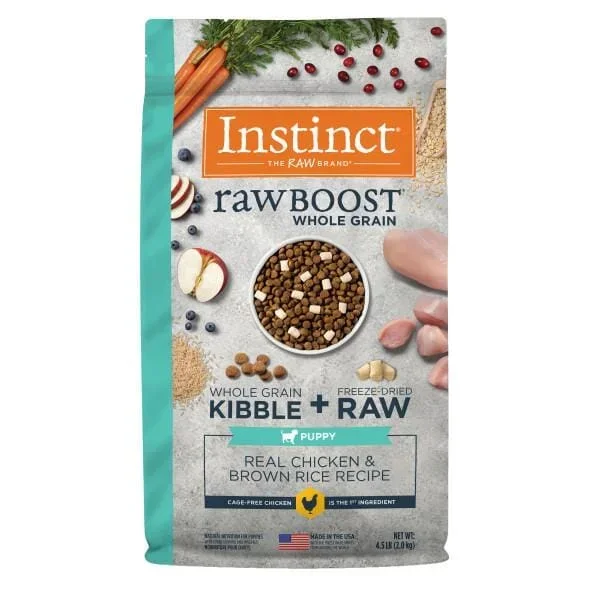 Instinct Raw Boost with Whole Grain Chicken and Brown Rice Puppy Dry Dog Food – 4.5 Lbs