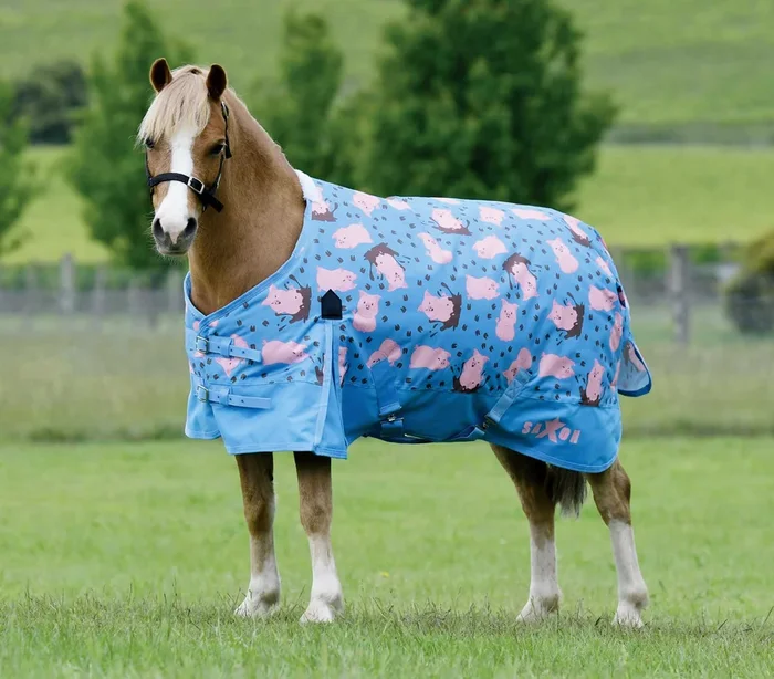 Jersey de cuello estándar Saxon 600D Pony, mediano, estampado de cerdo