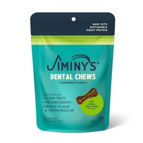 Jiminy’s Cinnamon Flavored Dental Dog Chews – Small – 20 Count – 12 Oz