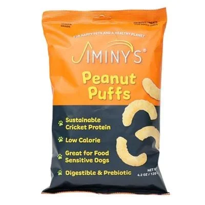 Jiminy’s Cricket and Peanut Puffs Crunchy Dog Treats – 4.2 Oz