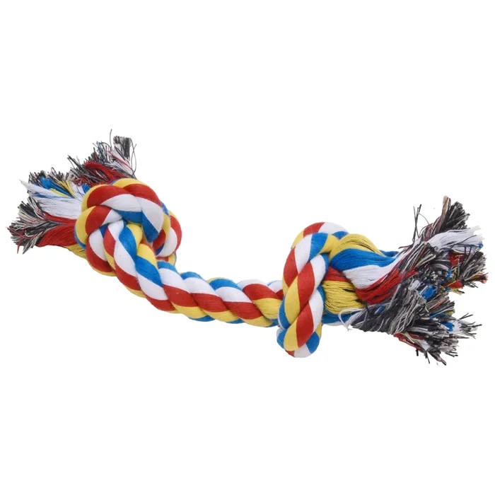 Juguete de cuerda trenzada con forma de hueso multicolor de Jeffers