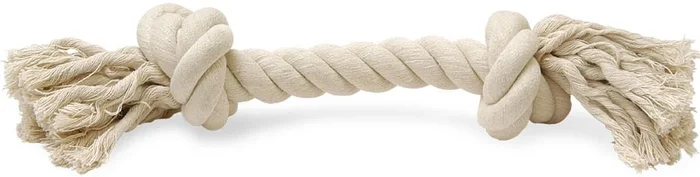 Juguete para perros con forma de hueso y cuerda blanca