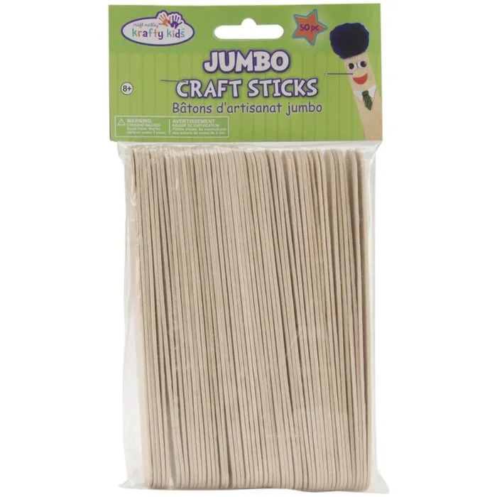 Jumbo Craft Popsicle Sticks CW505 50 count