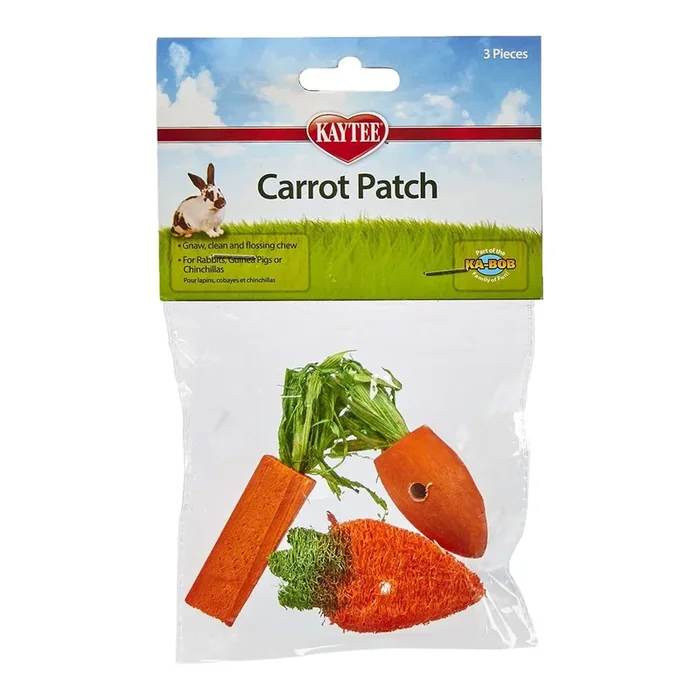 Kaytee Carrot Patch Chew Toy for Rabbits, Guinea Pigs & Chinchillas 3 Count