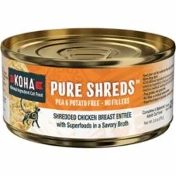 Koha Grain-Free Shredded Chicken Canned Cat Food – 2.8 Oz – Case of 24