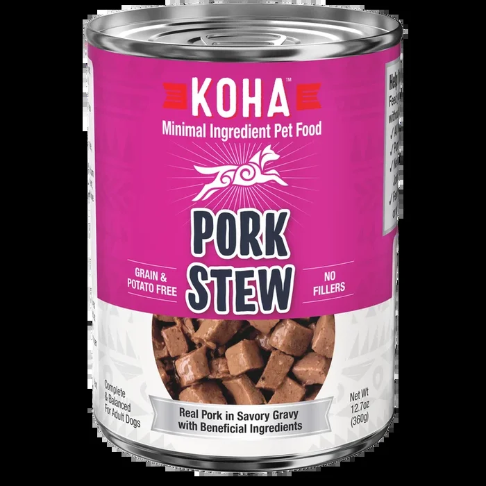 Koha Pork Stew GF Recipe, Wet Dog Food, 12.7-Oz Case Of 12