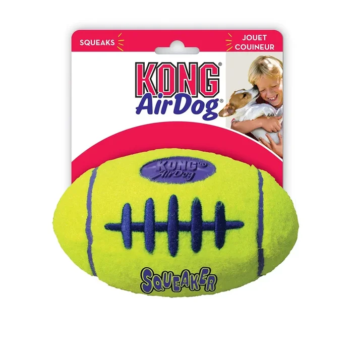 Kong AirDog Squeaker Football Tennis Felt Fetch Dog Toy – Small