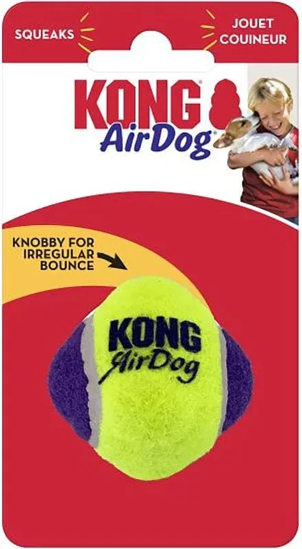 Kong AirDog Squeaky Knobby Ball Felt Fetch Dog Toy – Medium/Large