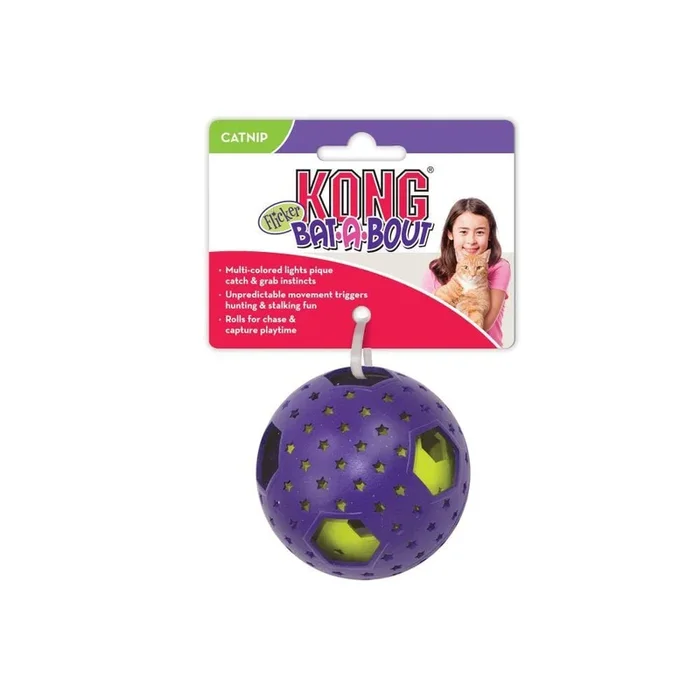 Kong Bat-a-Bout Flicker Disco Light Ball and Moving Cat Toy