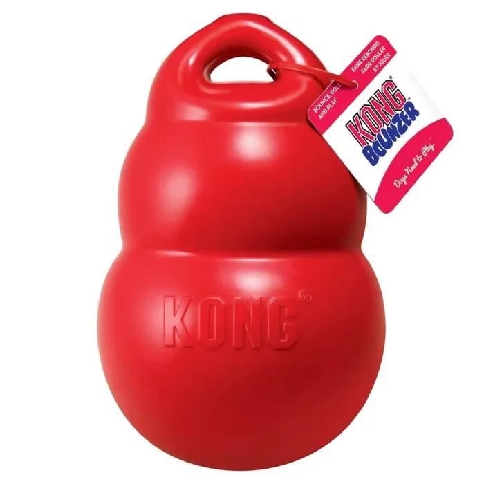 Kong Bounzer Squeak and Rubber Air-Filled Dog Toy Red – Medium