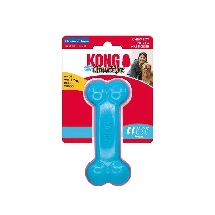 Kong ChewStix Curve Bone Coconut Scented Real Wood Puppy Dog Toy – Medium
