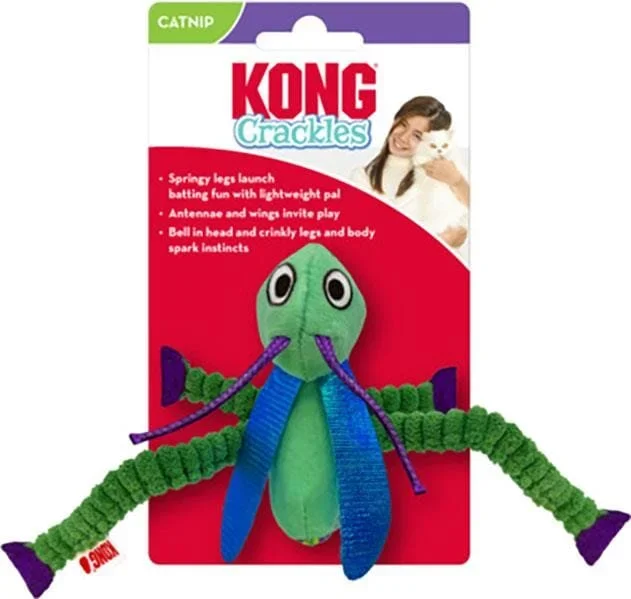 Kong Crackles Grasshopper Crinkle and Plush Catnip Cat Toy
