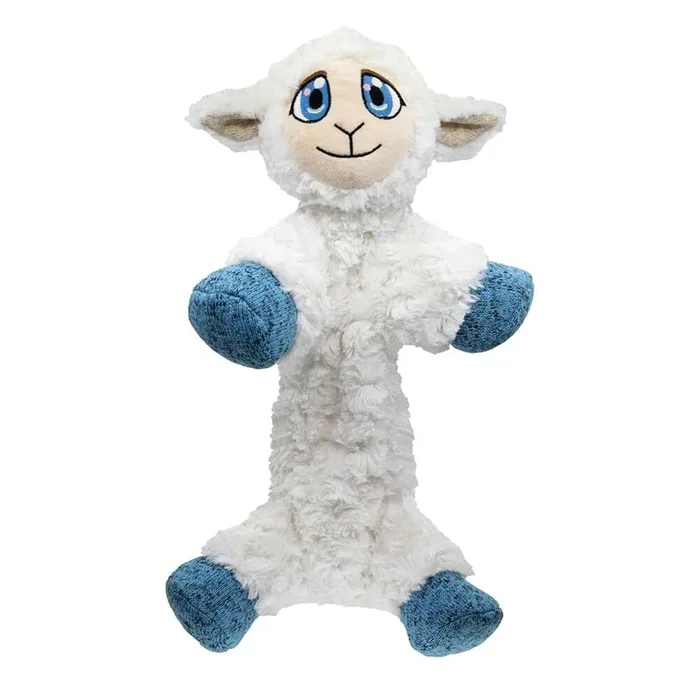 Kong Flopzie Lamb Low-Stuffing and Squeaking Plush Dog Toy – Medium