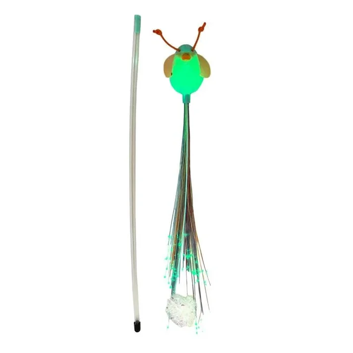 Kong Glow Firefly Crinkle and Plush Cat Teaser Wand and Cat Toy