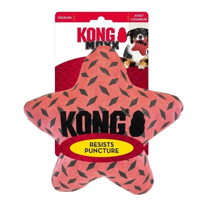 Kong Maxx Star Puncture-Resistant Squeak and Fetch Nylon Dog Toy – Medium/Large
