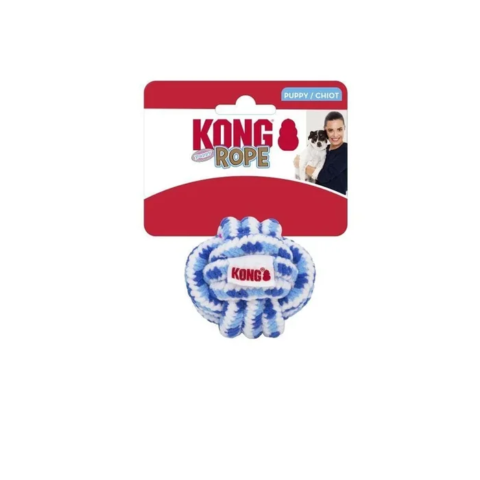 Kong Puppy Rope Ball Dog Toy – Assorted – Small