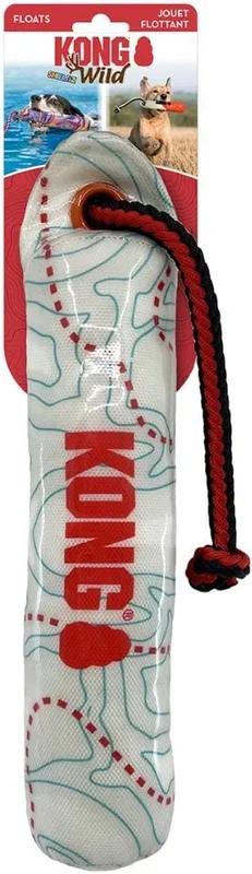 Kong Shieldz Dummy Fetch and Toss Floating Dog Toy – White Pattern – Medium/Large