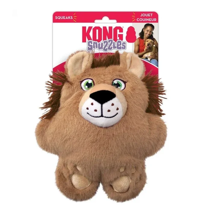 Kong Snuzzles Lion Squeak and Plush Dog Toy – Medium