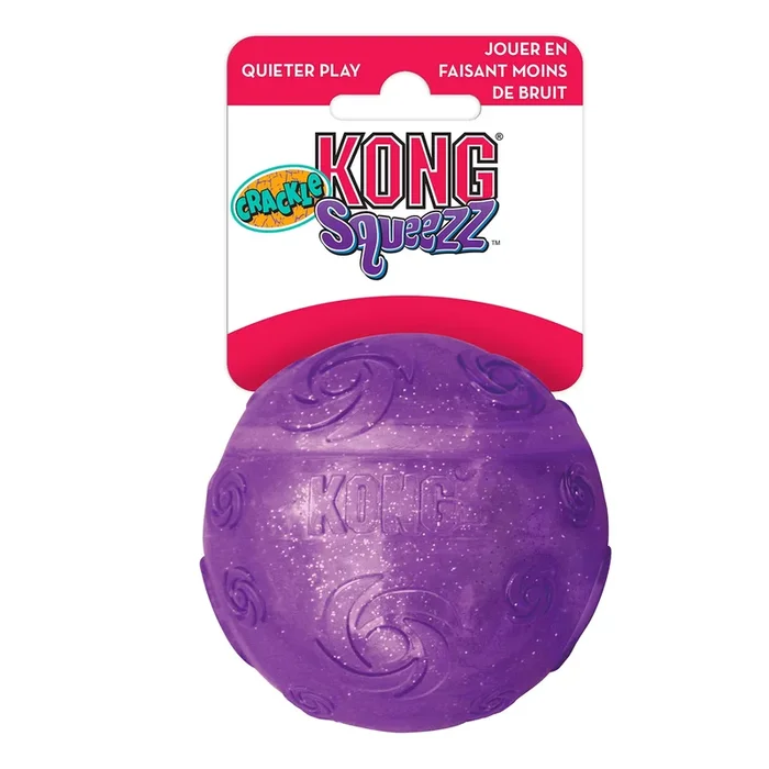 Kong Squeezz Crackle Ball Fetch Dog Toy – Medium