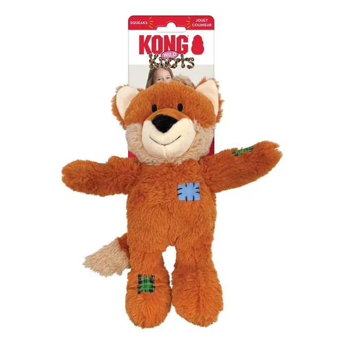 Kong Wild Knots Fox Internally Knotted Squeak and Plush Dog Toy – Medium/Large