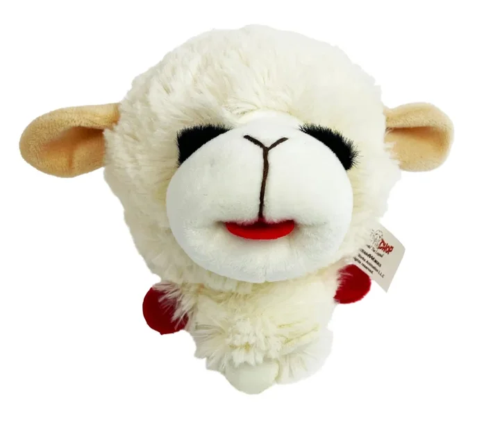 Lamb Chop Knobby Noggin Plush Dog Toy, 5″
