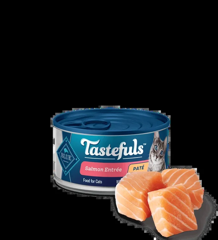 Latas húmedas para gatos con paté de salmón para adultos Blue Buffalo Tastefuls de 3 oz
