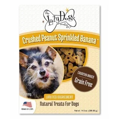 Lazy Dog Grain-Free Peanut Butter and Banana Crunchy Biscuit Dog Treats – 14 Oz
