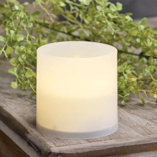 LED Warm Light White Pillar Candles with Timer G8475