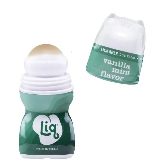 LIQ USA Vanilla and Mint Lickable Roller Dog Treat – 2.03 Oz – Case of 6
