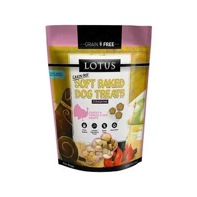 Lotus Soft Baked Grain-Free Dog Treats Turkey Liver – 10 Oz