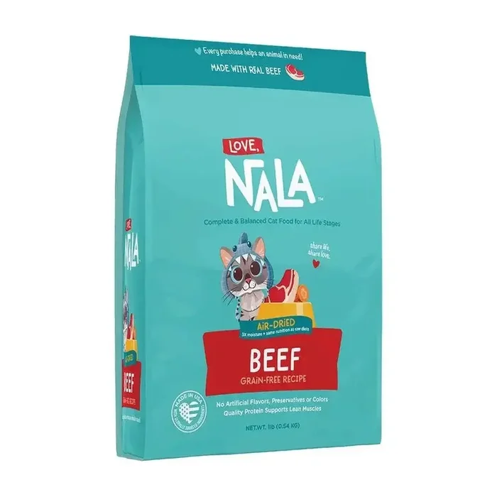 Love, Nala Beef Air-Dried Cat Food 1lb