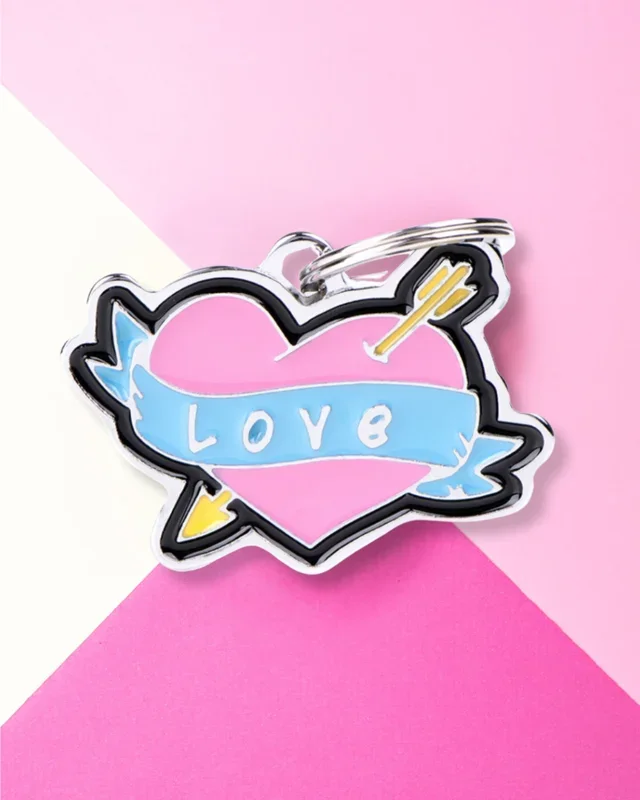 Love Struck Custom Heart Pet ID Tag