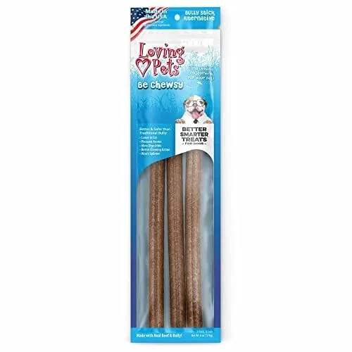Loving Pets Be Chewsy Alternative Bully Dog Bully Sticks and Natural Chews – 3 Pack