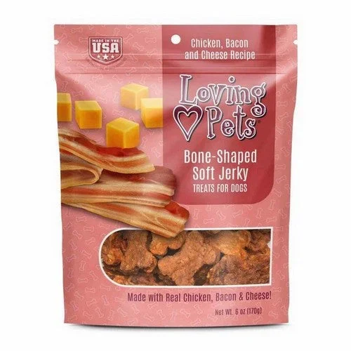 Loving Pets, Loving Pets Bone-Shaped Soft Jerky Treats Bacon, 6 oz