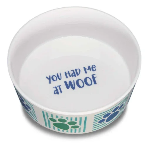Loving Pets, Loving Pets Dolce Moderna Bowl, Had Me at Woof, 1 Each/Small