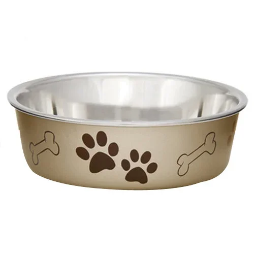 Loving Pets, Loving Pets Metallic Dog Bowl, Champagne, 1 Each/Medium
