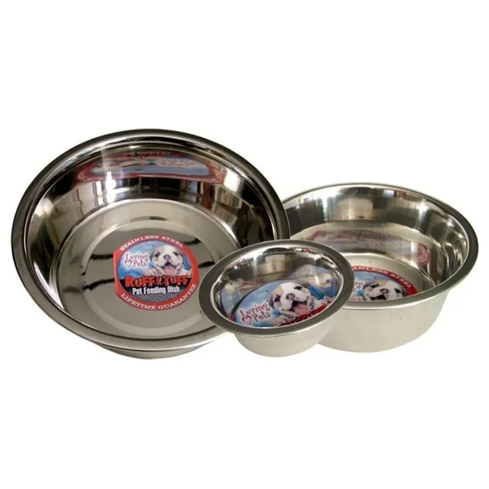 Loving Pets, Loving Pets Traditional Stainless Steel Dog Bowl, Silver, 2 Quarts