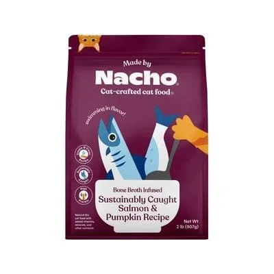 Made by Nacho Salmon and Pumpkin in Bone Broth Dry Cat Food – 2 Lbs