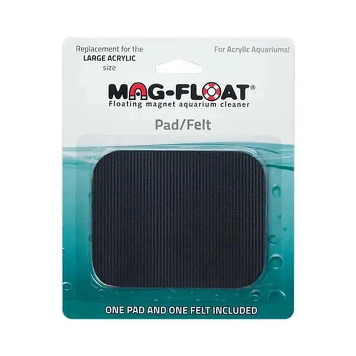 Mag-Float Replacement Pad/Felt Floating Magnet Cleaner for Acrylic Aquariums Black Large