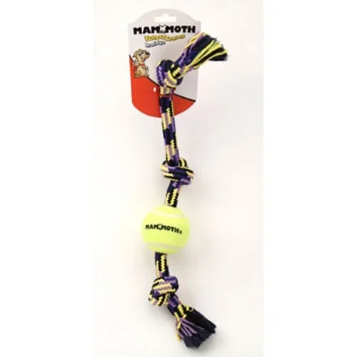 Mammoth Pet Products Braided Rope and Tug Dog Toy with Tennis Ball – Large – 20 Inch