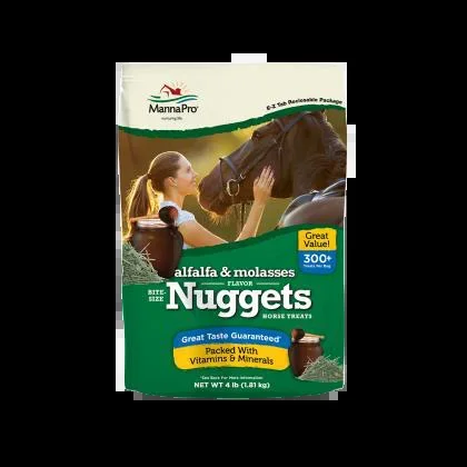 Manna Pro Alfalfa & Molasses Nuggets Horse Treats, 4lb
