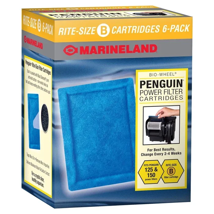 Marineland Penguin Power Filter Cartridge Aquarium Filter Insert – Size B – 6 Pack